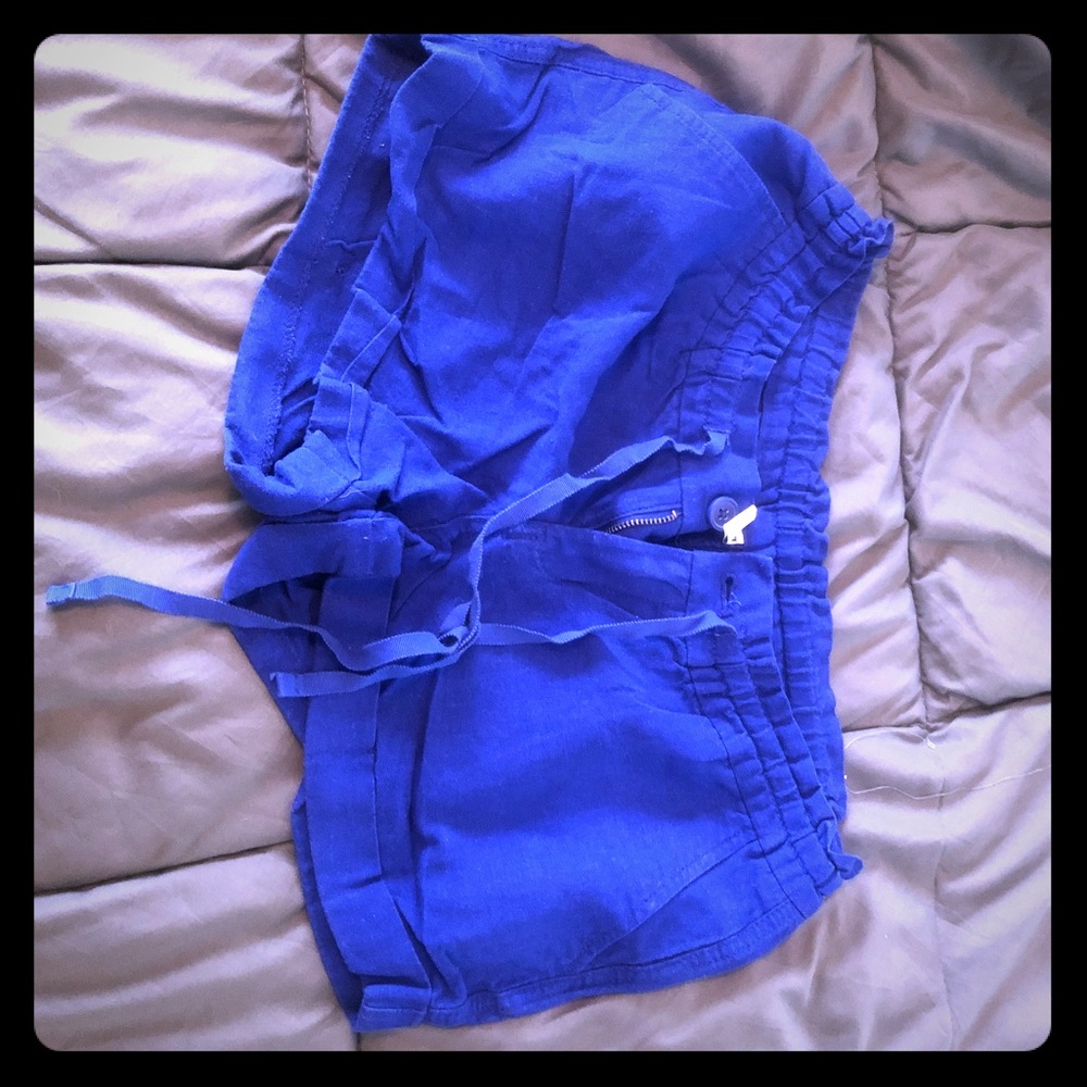 Cobalt/royal blue linen shorts